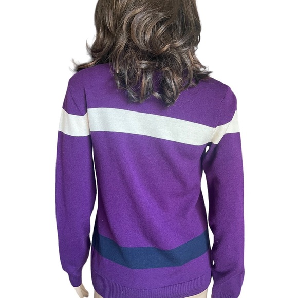 St. John Violet Multi Color Block. Zip Front sweater and sleeveless top SZ (P4-6 - Picture 5 of 14